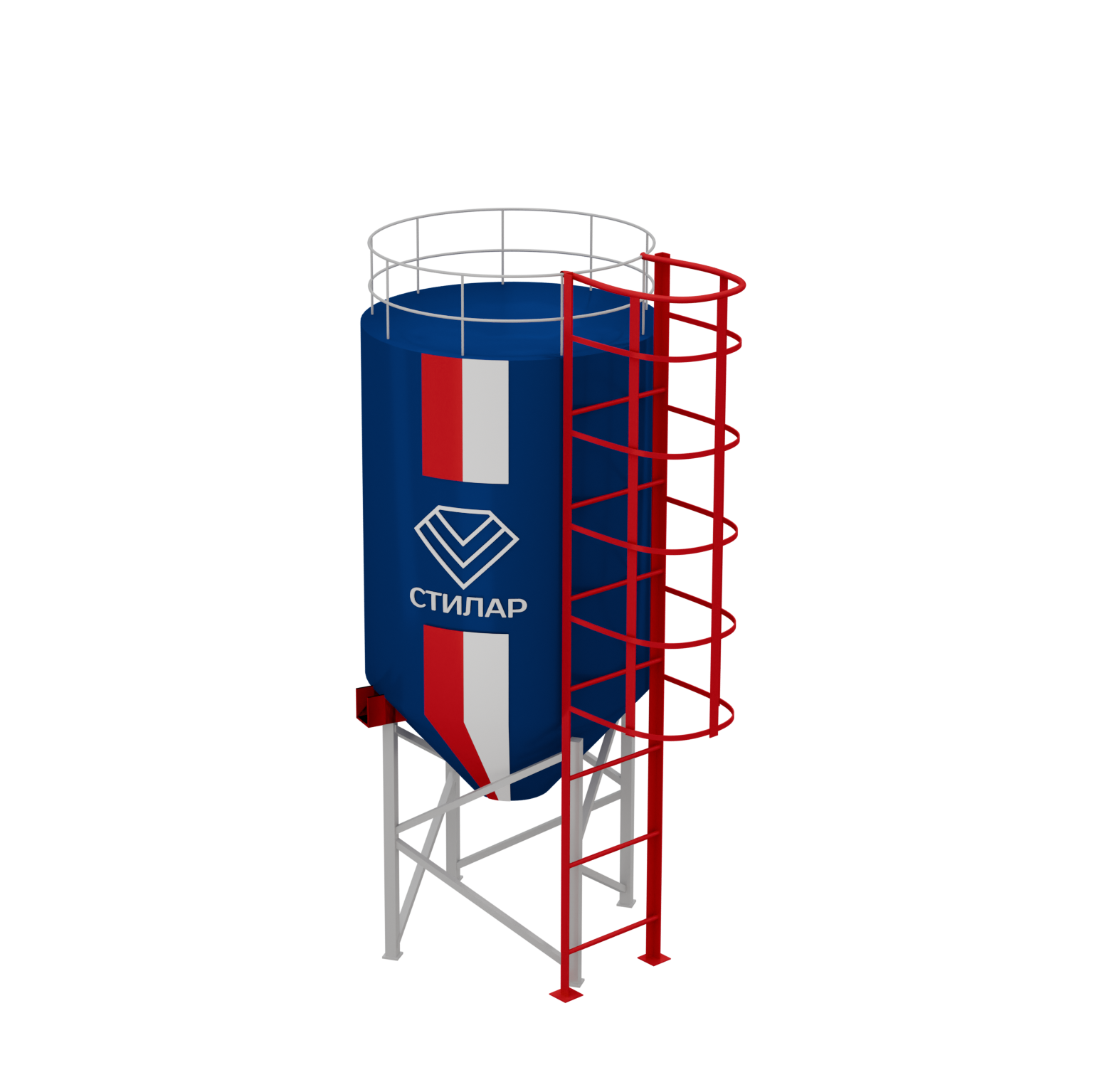 Цельносварный силос для минерального порошка и удобрений 10 м³ от производителя